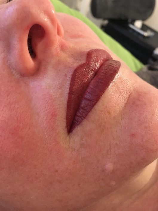 Permanent Make-up Lippen direkt nach der Behandlung